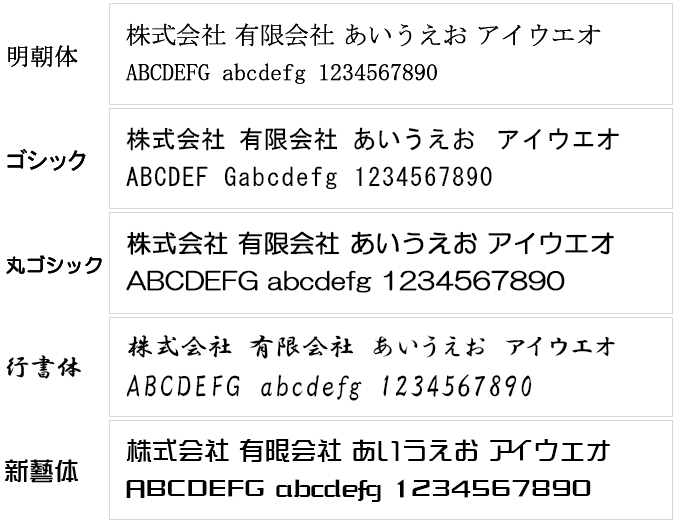 書体見本